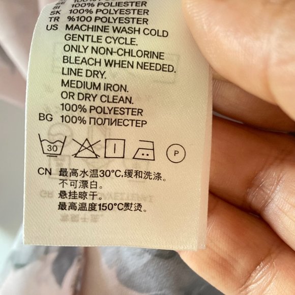 H&M Divided Women’s Baby Pink Grey Floral Chiffon Feel Kimono Top UK Size M - Picture 15 of 15